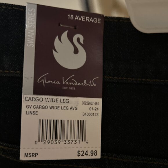 Gloria Vanderbilt Size 18 Average Wide Leg Cargo Pants - Picture 4 of 6